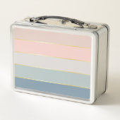 Roze Blauw Goud Custom Summer Color Block Stripes (Achterkant)