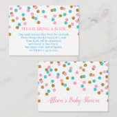 Roze Blauw Goud Stippen Boek Aanvraag Kaart (Voorkant / Achterkant)