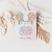 Roze Blauw Goud Teddy Bear Geslacht Onthullen Bedankkaart