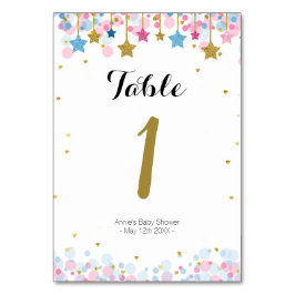 Roze Blauw Goud twinkle Tafelnummer