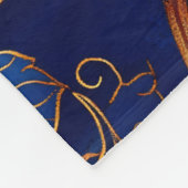  roze blauw gouden bloemen fleece deken (Hoek)