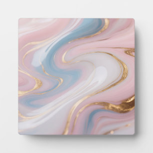 Roze Blauw Gouden Marmer Wervelend Abstract Fotoplaat