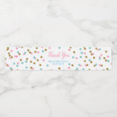 Roze Blauw Gouden Stippen Baby shower Waterfleseti Waterfles Etiket (Enkel label)