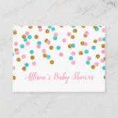 Roze Blauw Gouden Stippen Luier Raffle Kaart (Achterkant)