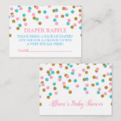 Roze Blauw Gouden Stippen Luier Raffle Kaart (Voorkant / Achterkant)