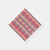Roze Blauw Gradient Geo Tribal Ikat Diamond Patter Servetten (Hoek)