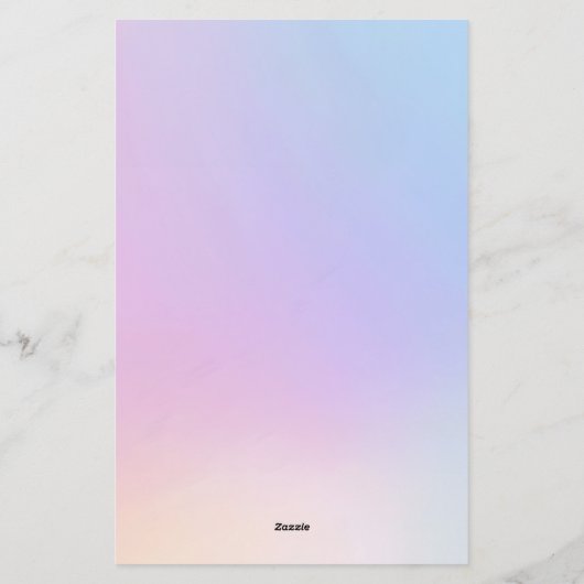 Roze, blauw, gradiënt, pastel, vrouwelijk, girly,  briefpapier (Achterkant)