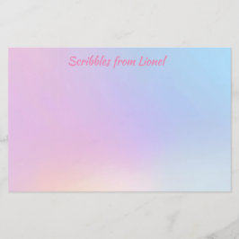 Roze, blauw, gradiënt, pastel, vrouwelijk, girly,  briefpapier
