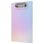 Roze, blauw, gradiënt, pastel, vrouwelijk, girly, klembord (Links)