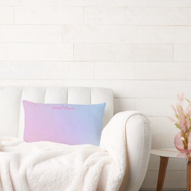 Roze, blauw, gradiënt, pastel, vrouwelijk, girly,  kussen (Bank)