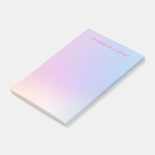 Roze, blauw, gradiënt, pastel, vrouwelijk, girly,  post-it® notes (Schuin)