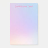 Roze, blauw, gradiënt, pastel, vrouwelijk, girly,  post-it® notes (Voorkant)