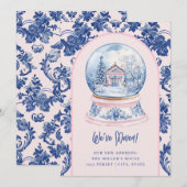 Roze & Blauw Grandmillenial Adreswijziging Kaart (Voorkant / Achterkant)