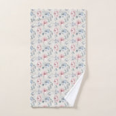 Roze Blauw Grijs Gedempte Pastel Bloemen Shabby Ch Bad Handdoek (Handdoek)