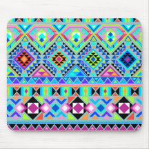 Roze Blauw Groen Aztec Tribal