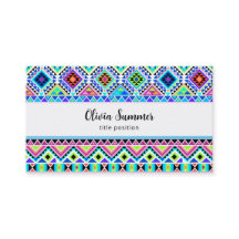 Roze Blauw Groen Aztec Tribal