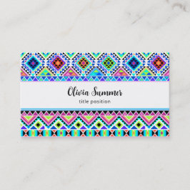 Roze Blauw Groen Aztec Tribal Visitekaartje