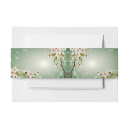 Roze-Blauw-Groen Bloemen Sparkles Trouwsets Uitnodigingen Wikkel