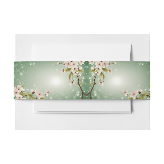 Roze-Blauw-Groen Bloemen Sparkles Trouwsets Uitnodigingen Wikkel (Voorkant Voorbeeld)