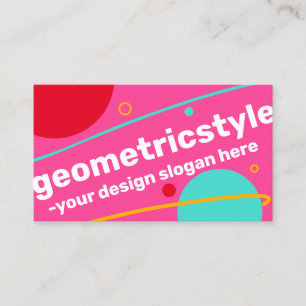 Roze Blauw Groen Geel Modern Eenvoudig Geometrisch Visitekaartje