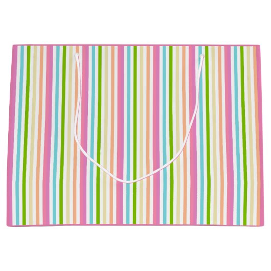 Roze Blauw Groen Geel Paars Elegant Trendy Groot Cadeauzakje (Voorkant)