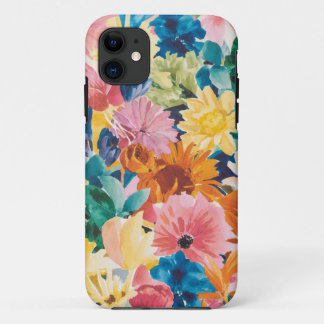 Roze Blauw Groen Geel Sinaasappel Bloem Art Patroo Case-Mate iPhone Case