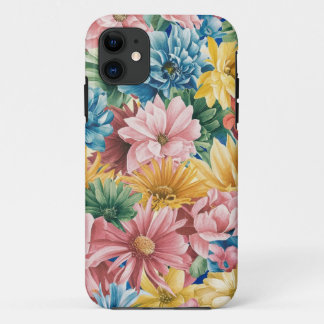 Roze Blauw Groen Geel Sinaasappel Bloem Art Patroo Case-Mate iPhone Case
