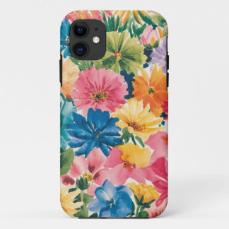 Roze Blauw Groen Geel Sinaasappel Bloem Art Patroo Case-Mate iPhone Case