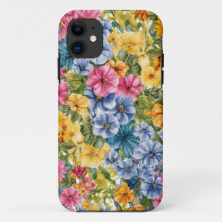 Roze Blauw Groen Geel Sinaasappel Bloem Art Patroo Case-Mate iPhone Case