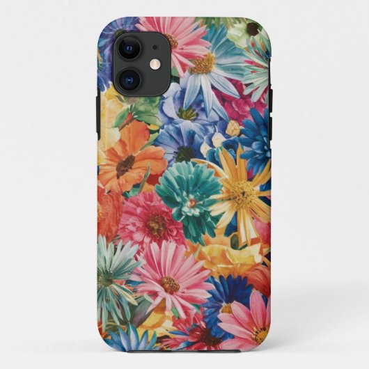 Roze Blauw Groen Geel Sinaasappel Bloem Art Patroo Case-Mate iPhone Case (Achterkant)