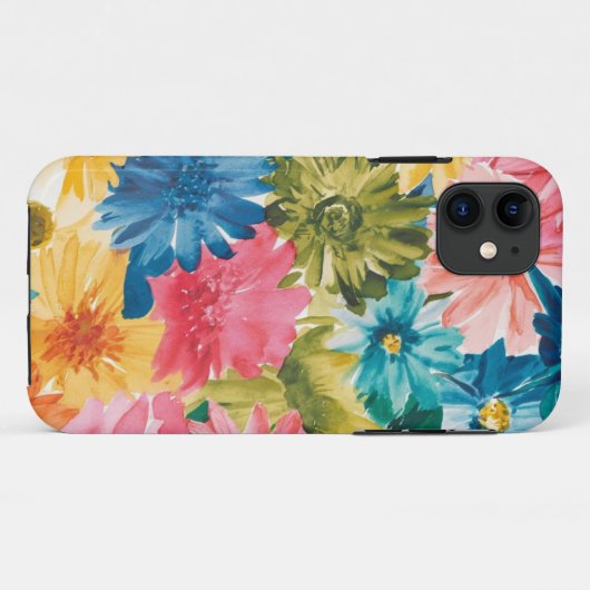 Roze Blauw Groen Geel Sinaasappel Bloem Art Patroo Case-Mate iPhone Case (Achterkant (horizontaal))