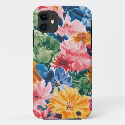 Roze Blauw Groen Geel Sinaasappel Bloem Art Patroo Case-Mate iPhone Case (Achterkant)