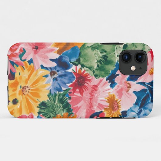 Roze Blauw Groen Geel Sinaasappel Bloem Art Patroo Case-Mate iPhone Case (Achterkant (horizontaal))