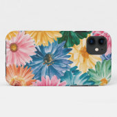 Roze Blauw Groen Geel Sinaasappel Bloem Art Patroo Case-Mate iPhone Case (Achterkant (horizontaal))
