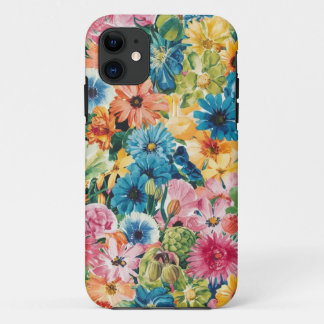 Roze Blauw Groen Geel Sinaasappel Bloem Art Patroo Case-Mate iPhone Case