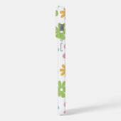 Roze Blauw Groen Geel Sinaasappel Bloem Art Patroo iPhone Hoesje (Linkerkant)