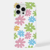 Roze Blauw Groen Geel Sinaasappel Bloem Art Patroo iPhone Hoesje (Achterkant)