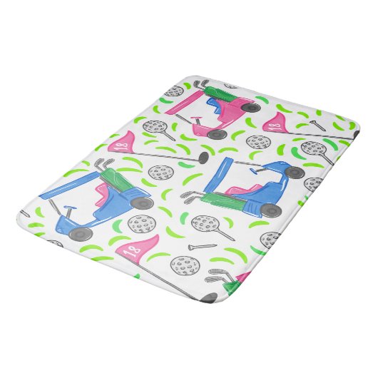 Roze Blauw Groen Golf Badmat (Gekanteld)