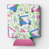 Roze Blauw Groen Golf Blikjeskoeler (Achterkant)