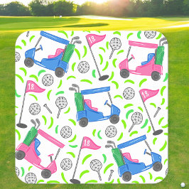 Roze Blauw Groen Golf Chic Kartonnen Onderzetters