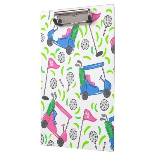 Roze Blauw Groen Golf Klembord (Links)