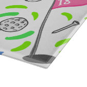 Roze Blauw Groen Golf Preppy Monogram Initiaal Snijplank (Hoek)