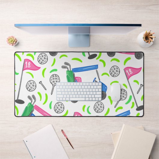 Roze Blauw Groen Golfpreppy Golfkar T - shirts Bureaumat (Kantoor 1)