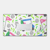 Roze Blauw Groen Golfpreppy Golfkar T - shirts Bureaumat (Keyboard & Muis)