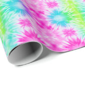 Roze Blauw & Groen Tie Dye Wrapping Papier (Rol Hoek)