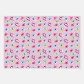 Roze Blauw Groen Vlinder Baby shower Verjaardag Inpakpapier Vel (Voorkant)