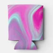 Roze Blauw Groen Waterverf Abstracte Kunst Blikjeskoeler (Achterkant)