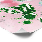 Roze Blauw Groen Wit Trendy Moderne Abstracte Kuns Perfect Poster (Hoek)