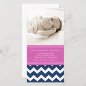Roze Blauw Hartelijk dank Baby shower Fotokaarten Bedankkaart (Voorkant / Achterkant)