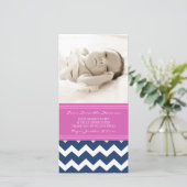 Roze Blauw Hartelijk dank Baby shower Fotokaarten Bedankkaart (Staand voorkant)
